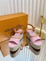 Lv 路易威登 25春夏新款 顶级版本原版一致 专柜主打最新款 Lv X Tm村上隆联名款麻绳坡跟凉鞋 硬货上新 代购级别 高级感十足 国内外博主刷爆的一款 复