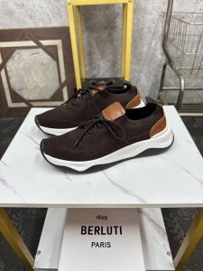 Berluti布鲁提 高端精品男士运动鞋，意大利进口擦色手绘皮胚，古法手工染色工艺，内里顶级牛皮，进口私模大底，线条简约，经典百搭！ Size：38-46 45