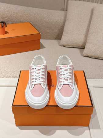 ΗErmes 女款.Size:35-40 爱马仕 25Ss顶级版本#限女码 爱马仕Deep系列情侣款小白鞋休闲滑板鞋 时尚的图形设计 打造复古风格 鞋面：牛皮材 - 点击图像关闭