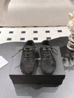 - 35-41 40 41定制不退换 Chanel 25泰迪乐福鞋 早春新款 小香羊羔毛系带毛毛鞋 可爱呆萌 鞋面：定制毛巾面 内里：羊皮里 毛巾里 大底：开