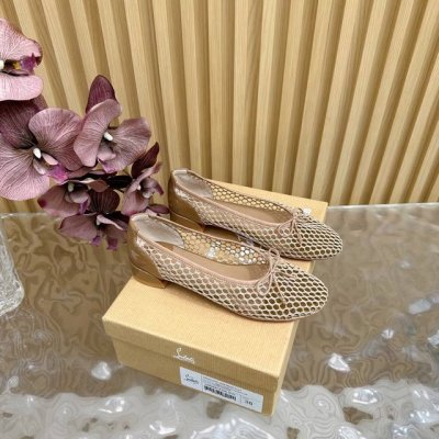 christian Louboutin 2025S原版做货重工Cl全新秀款网面玛丽珍粗跟单鞋 新款红底金属跟火红玫瑰高跟鞋 没什么好说的就是一整个美疯#致命的诱