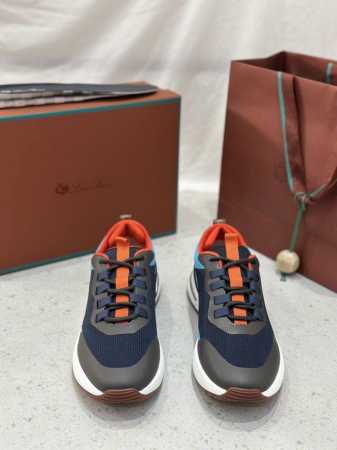Loro Piana 秋季散步 运动 男鞋 Lp慢跑鞋 莞产代工厂原厂底 随意进出专柜对比 这款休闲鞋采用wind纤维针织而成，纯手工打造 呈现出别致的立体效果 - 点击图像关闭