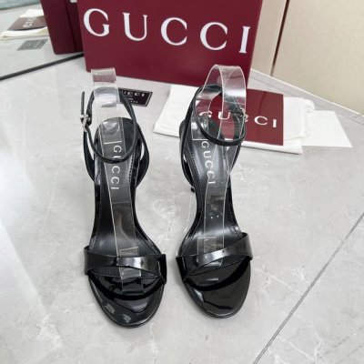 gucci 古驰 高端精品 25Ss新款 金属竹节跟凉鞋 原汁原味原单品质每个细节皆经过精心细致 可与Zg对比 面料：原版定制进口漆皮 内里／垫脚：高端定制羊皮