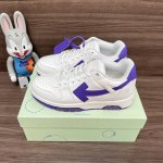 顶级版本Off-White Out Of Office 低帮滑板鞋情侣款白紫。 Off-White箭头符号、Ziptie 标签、1Ogo印花等经典元素皆在此呈现