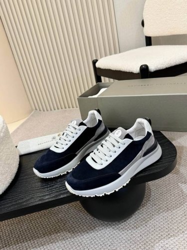 实价 Brunello Cucinelli 2025Ss新款休闲运动鞋出货 新材料 丰富色彩和雅致细节重新定义了这款运动鞋的风格 鞋面的粒面小牛皮洋溢着复古的品