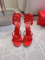 出厂价p Ren* Caovill*水晶吊坠高跟仙女凉鞋 上脚仙气十足 堪称工艺品 原版开发水晶吊坠烫钻 垫脚羊皮 意大利真皮大底 跟高9.5Cm 码数35-3