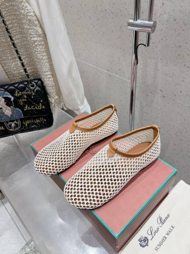 顶级版本 Loro Piana Lp针织网面平底芭蕾舞鞋 新品发售毛鞋｜鞋面采用 编制网纹制作工艺｜一比一复原专柜套包工艺，舒适，大方，轻便，百搭的一款平底芭蕾