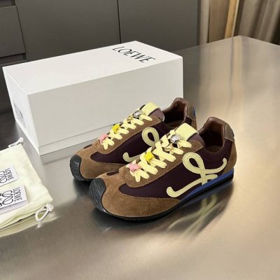 340 配饰五金扣20 罗意威Loeve 2025春夏爆款 Ballet Runner 2.0字母拼色阿甘休闲运动跑鞋 众多明星同款鞋头不对称设计新的波浪纹橡胶