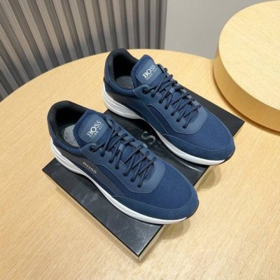工厂P Boss 新款男仕运动鞋 知名运动品牌新款隆重上市 以奢华高端设计出货 鞋面选用原版透气网布搭配皮革制成 羊皮垫脚 轻质橡胶大底。轻奢风格，鞋面透气不闷