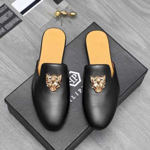 商品商标：Philipp Plein 菲利普-普莱茵] 半拖 拖鞋 正码码数: 38-44 45订做不退换 商品材料：精选 优质牛皮鞋面 牛皮内里 原版大底