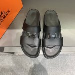 H家 爱马仕 Size:38-45 Hermes男士 Kazimir拖鞋- 2015夏季爱马仕新款原版一样， 牛皮面橡胶组合底，师傅级纯手工打造 ！高端定制，独