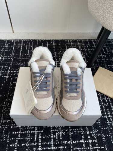 代购级 Brunello Cucinelli 24ss最新 Bc 系带 羊毛休闲鞋 鞋面进口麂皮 进口牛皮 内里进口羊毛 0.5mm圆形冲孔设计 透气不闷脚 独