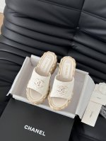 Chanel 25P新款双C编织拖鞋 新编织面料 编织鞋面 内里羊皮 原版大底 Size:35-39 其他码数定做