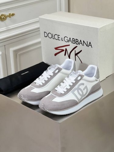 新品 Dolce&G*_Dg杜嘉班 早春新款男士系带皮革休闲运动鞋 采用进口反毛牛皮拼接防水布料，混搭拼色设计，时尚显活力的一款运动鞋，轻松满足现代着装需求，彰