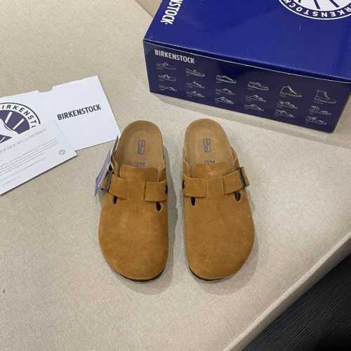 BIRKENSTOCK 博肯半拖 顶级版本 鞋面牛反毛皮 垫脚牛反毛皮 EVA发泡底 码数35-45 深咖色 粉色 灰色 栗色 沙色 羚羊棕 支持无痕一件代发
