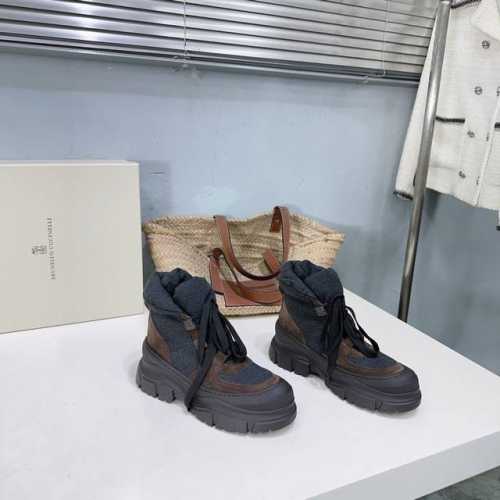 高品质出厂 ！小众潮牌顶级品质！Brunello Cucinelli BC 2024ss秋冬松糕厚底袜筒短靴、马丁靴系列新品！ 强推 显高又显腿的绝绝子短靴～～