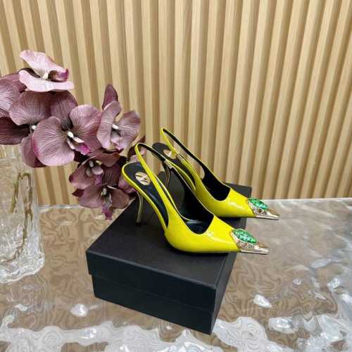专柜同步更新 大宝石 YSL 圣罗兰 SS2024夏季新品 优雅大气高跟凉鞋 2024全新春夏系列后带方扣高跟凉鞋 ！ 尖头高跟拖鞋淡淡的夏日里怎么少得了一双仙