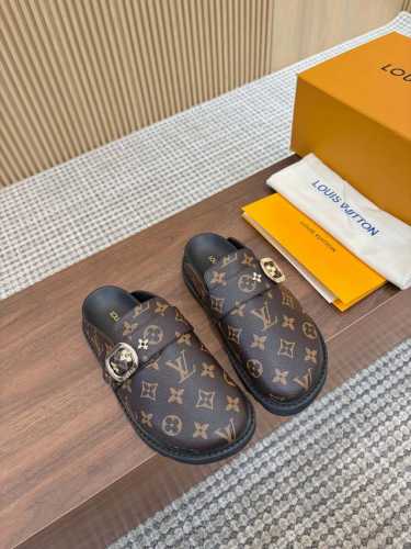 情侣款系列款拖鞋 半包拖 louisvuitt on fw。new arrival～L v aspen 水台拖鞋L家2025秋冬勃肯毛拖鞋新品经典monogra
