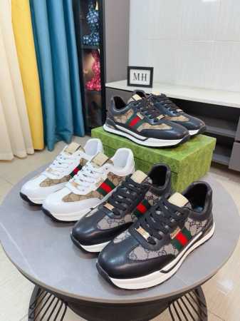 出厂价 Gucci 古奇 新款上市，上图必卖 顶级奢侈品牌，最新時尚休闲男鞋，潮流百搭之款，轻松运动风，鞋面意大利进口鳄鱼纹牛皮真皮内里 加超精细做工。原版个性 - 点击图像关闭
