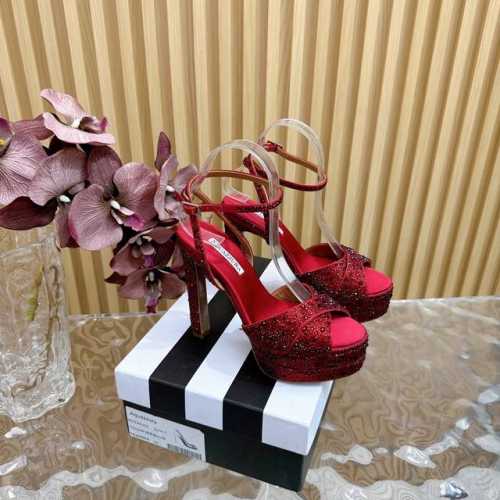 2024春夏新款 AQUAZZURA Zp 原版开模 新品防水台高跟凉鞋 采用原版定制真丝制成，原版开模施华洛奇水钻装饰扣，超闪 大底金色标志性菠萝微标赋予单品