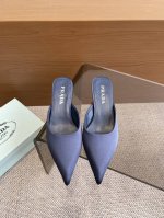 PRADA普拉达 2025ss新品T台秀场穆勒鞋 真丝尖头系列 顶级版本 prada25“T台秀款”,主推热卖款式，真丝材质搭配TPU穆勒系列春夏单鞋凉鞋系列