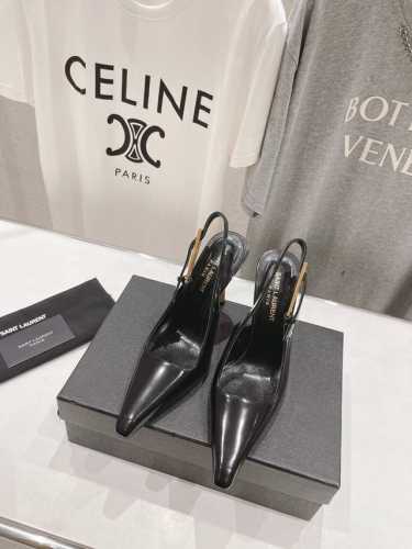高版本出厂 SAINT LAUREN* 圣罗兰ysl 25 春夏全新走秀高跟鞋 全新鞋型配上圣罗兰标志10.5cm新金跟！ 唯有YSL最懂女人心，不接受反驳，超
