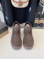出厂价 UGG2024秋冬季新款男士舒适平底系带纯色圆头时尚休闲短靴 1151773， 牛皮磨砂面+内里真羊毛+橡胶大底 码数40-45