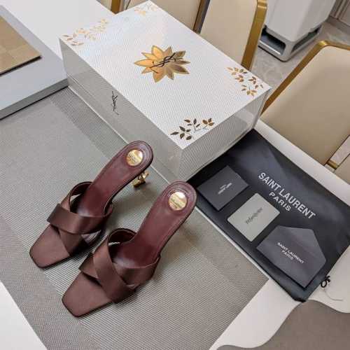 SAINT LAURENT ” SYL圣罗兰 顶级版本25SS众明星网红追捧的经典字母高跟，交叉礼带凉鞋。SYL 2025官方VIP 贵宾版金花磁铁盒 认清包装
