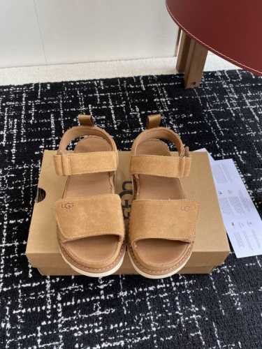 东莞代购级 Ugg 25Ss 魔术贴 凉鞋翻毛牛皮鞋面，可调节鞋面束带，设计方便穿脱双层高密度泡棉鞋内底 外包翻毛皮的耐磨中底以及Eva外底再生聚酯纤维滚边 舒