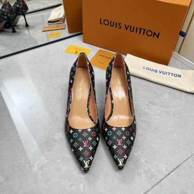 工厂p价p Louis Vuitton 路易威登 新款单鞋 鞋面 原版印花皮 内里 羊皮 鞋底 意大利真皮大底 跟高 7.5Cm 码数 35-42 41 42订