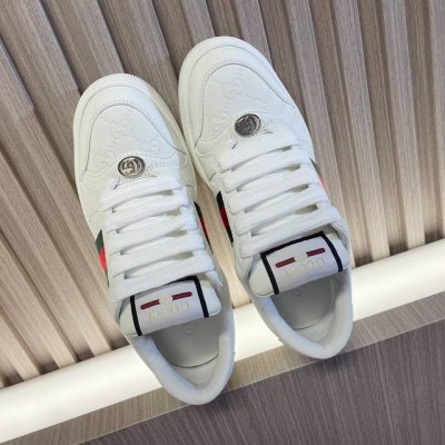gucci~~最新情侣款网眼运动鞋 休闲鞋 小脏鞋 zp开发纯原版本 金属双G水晶圆柱形标 Gucci原版纹织带 原版钢印牛皮面料 原版毛巾布里细腻柔软更舒适透