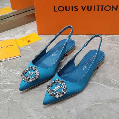 工厂价 Louis Vuitton 路易威登 2024年新款凉鞋 鞋面：真丝 内里：羊皮 鞋底：意大利真皮大底 跟高：1.5Cm 码数：35-40