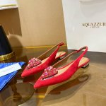 Aquazzura 新款 顶级版本 菠萝女士镂空平跟单鞋原版1比1开模五金扣，鞋跟！施华洛世奇水钻，闪耀光芒， 进口羊皮搭配原版开模五金扣制，简单大方 .使鞋子