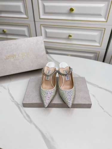 代购级版本440 Jimmy Choo 钻链水晶高跟鞋 Jc这款Saeda系列｜水晶鞋真的太美了～ 兼具性感与脚翘，美到简直让人无法抗拒 闪闪发光上脚超美优雅气