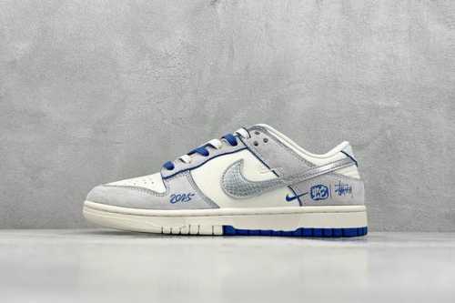 400 現貨 终端放店 Xc版 Nike Sb Dunk Low X Stussy 蛇年限定 白灰蓝双鞋带 纯原大厂出品 极力推荐 原装头层材料 独家版型蒸餾加