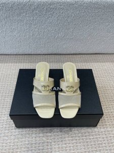 chanel 25C早春新款系列拖鞋 一如既往的高版本 经典双C版面 鞋面内里羊皮 真皮大底 Size:35-40 40定制不退换