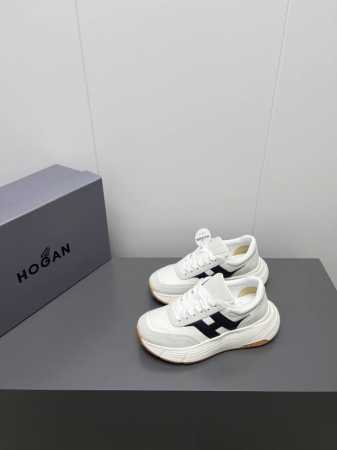 HOGAN 2025春夏最新运动鞋情侣厚底老爹鞋爆款休闲系列 松糕厚底休闲鞋 流行 H拼色工艺~休闲运动鞋履精湛手工设计融入军装元素，兼职实用与个性造型感;多元 - 点击图像关闭