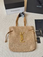 Ysl 编织托特包 休闲百搭轻便实用！ 上身超好看草编系列 尺寸40 43Cm