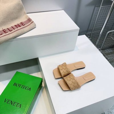 高品质出厂 顶级品质Bottega Veneta葆蝶家25春夏新款Bv Blink编织简易方头平底拖鞋系列 重工全真皮手工编织 简直Bv最新天花板啦 百搭春夏配