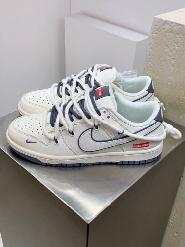 Z#Nike Sb Dunk Low X Supreme 白黑小钩麻绳绑带 纯原大厂出品 极力推荐 原装头层材料 独家版型蒸餾加工 帶來的是更好的视觉和脚感体验