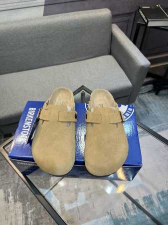 独家实拍 顶级版本 24Ss情侣德国birkenstock勃肯boston真皮包头软木拖鞋博肯沙滩情侣拖鞋 多色选择！ 专柜包装！ 鞋面：原版牛皮京 垫脚牛皮京 - 点击图像关闭