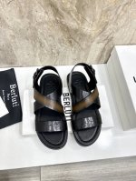 出厂价： Berluti 布鲁提 顶级手工上色牛皮男士拖鞋！ 全手工制作！有装饰的sifnos Scritto图纹皮革拖鞋！官！采用进口皮胚古法上色改色处理 鞋
