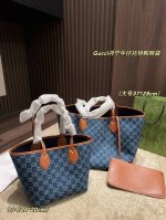 配镜子大号 尺寸37.28 小号 尺寸23.20 酷奇Gucci丹宁牛仔托特购物袋
