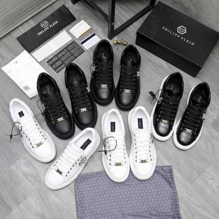 商品商标：Philipp Plein 菲利普-普莱茵 休闲鞋 正码码数: 39-45 38订做不退換 商品材料：精选优质牛皮鞋面 金属Logo装饰 皮内里 橡胶 - 点击图像关闭