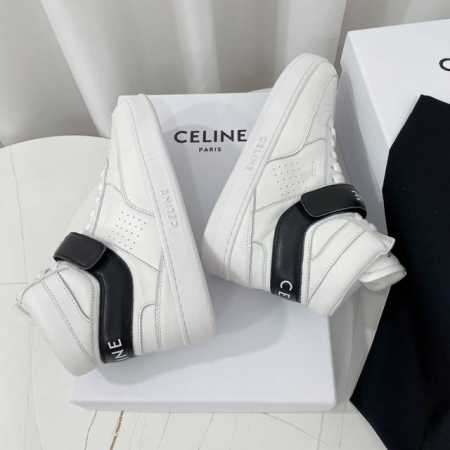 Celine赛琳~~全新升级版情侣款小白鞋系列；低帮 中帮 高帮运动鞋，魔术贴板鞋，休闲鞋 充满街头感的一双鞋子，拼色设计非常赞，这款鞋有它自己独特的设计，皮革 - 点击图像关闭