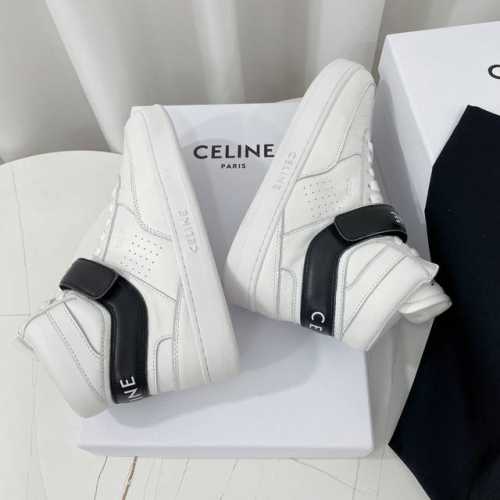 Celine赛琳~~全新升级版情侣款小白鞋系列；低帮 中帮 高帮运动鞋，魔术贴板鞋，休闲鞋 充满街头感的一双鞋子，拼色设计非常赞，这款鞋有它自己独特的设计，皮革