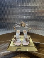 顶级版 R C 2025S 重工Rc蛇形爆红系列，纯手工巧艺制作水钻防生蝴蝶，真丝缠绕脚环细高跟凉鞋℡ 商品描述:手工制作的蝴蝶灵动自带仙气！所以这是一款仙气飘