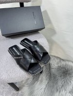 橙子出厂价p alexander Wang 亚力山大王 钢珠交叉带方头平底拖鞋 休闲凉拖 女王的绝佳搭配 舒服感爆棚 美是真的美 真的很Sexy 很特别 码数