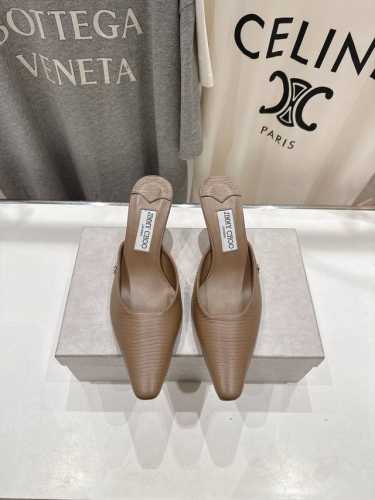 高版本出厂 Jimmy Choo*｜Jc 吉米周2025Ss新款简约尖头高跟鞋半包拖鞋 原版套楦，完美的线条，简约大气上脚显气质粗跟舒适百搭，还能拉长双腿显高显