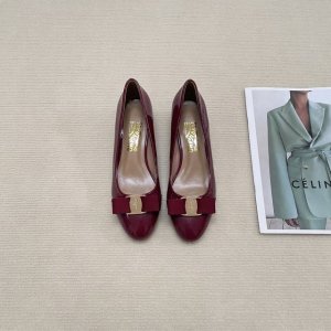 橙子出厂价p ferragamo 菲拉格慕 经典蝴蝶结 圆头玛丽珍鞋 平底鞋 粗跟单鞋 高跟鞋 跟高 平底 4Cm 7Cm 码数 34-42